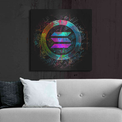 Luxe Metal Art 'Solana Crypto Giga Coin' by Luxe Portfolio, Metal Wall Art,36x36