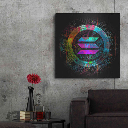 Luxe Metal Art 'Solana Crypto Giga Coin' by Luxe Portfolio, Metal Wall Art,36x36