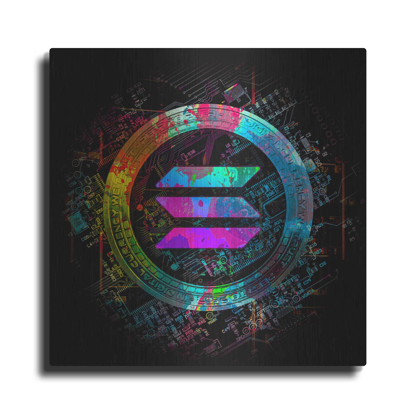 Luxe Metal Art 'Solana Crypto Giga Coin' by Luxe Portfolio, Metal Wall Art