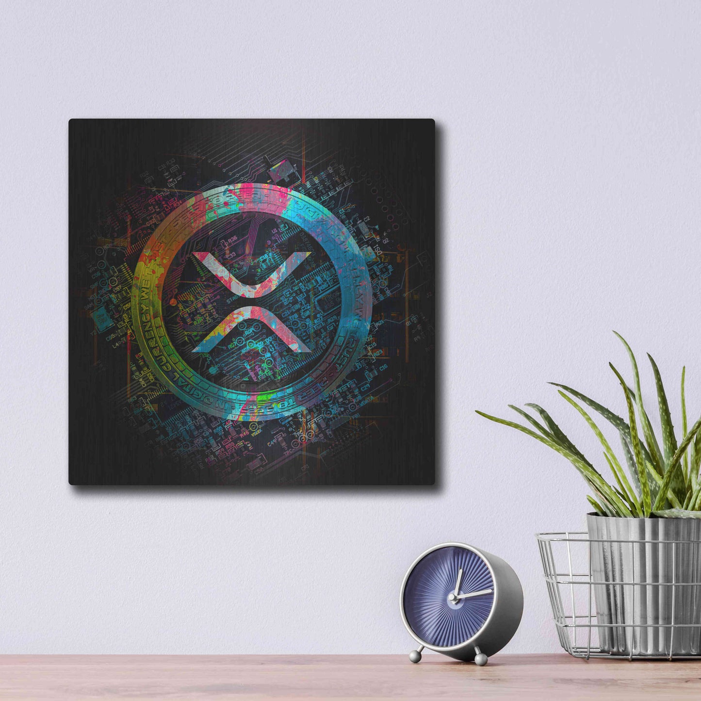 Luxe Metal Art 'XRP Crypto Giga Coin' by Luxe Portfolio, Metal Wall Art,12x12