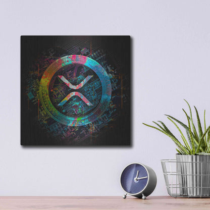 Luxe Metal Art 'XRP Crypto Giga Coin' by Luxe Portfolio, Metal Wall Art,12x12