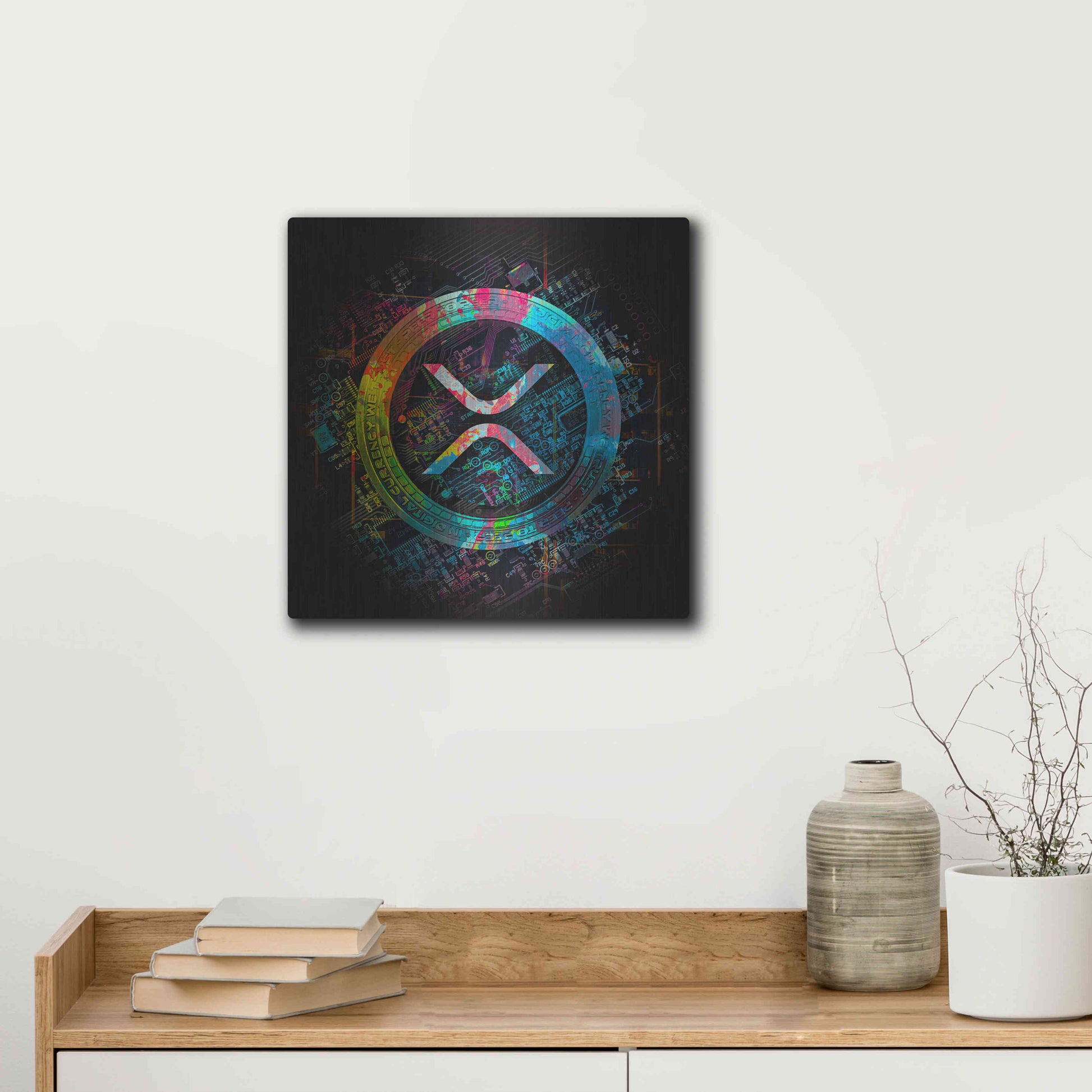 Luxe Metal Art 'XRP Crypto Giga Coin' by Luxe Portfolio, Metal Wall Art,12x12