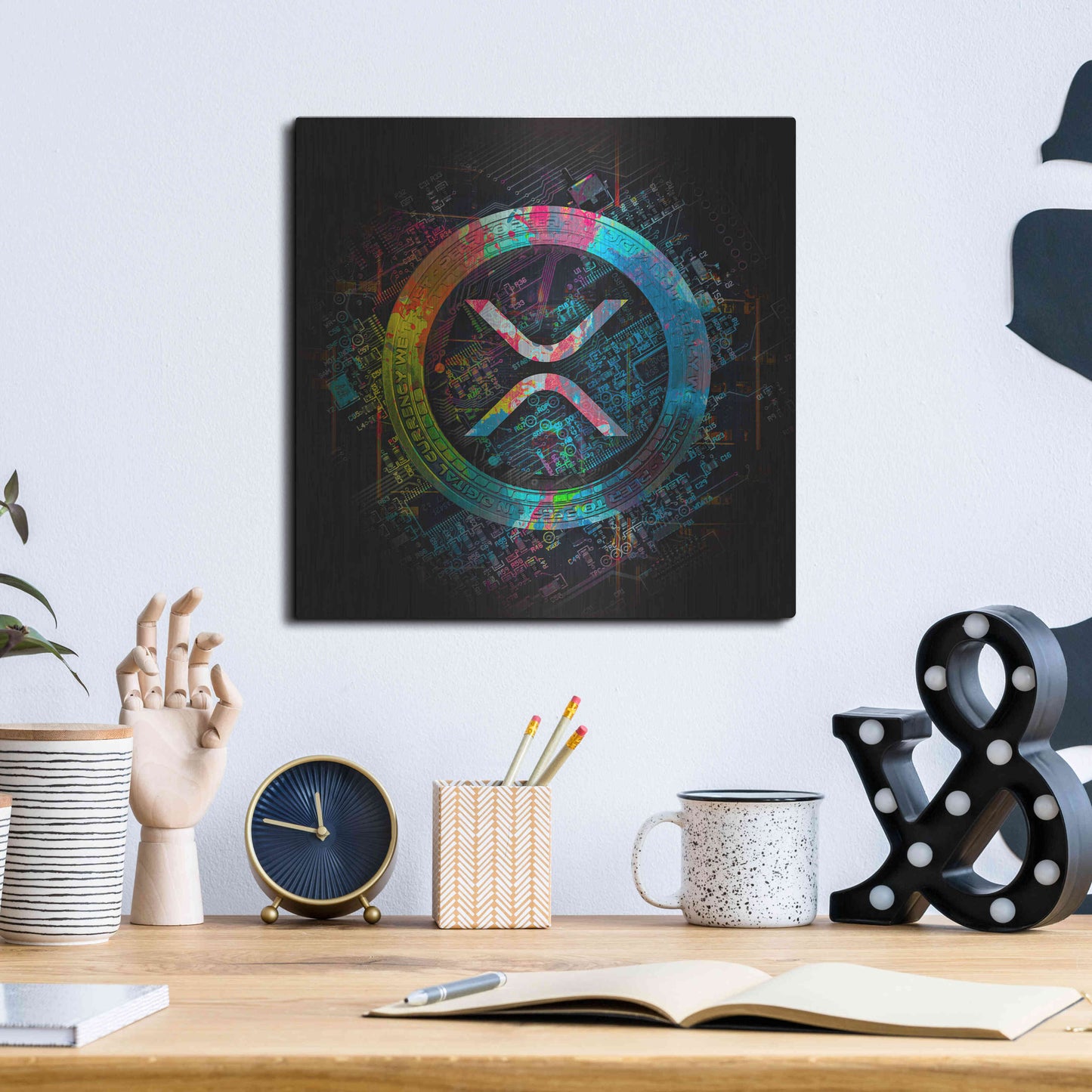 Luxe Metal Art 'XRP Crypto Giga Coin' by Luxe Portfolio, Metal Wall Art,12x12