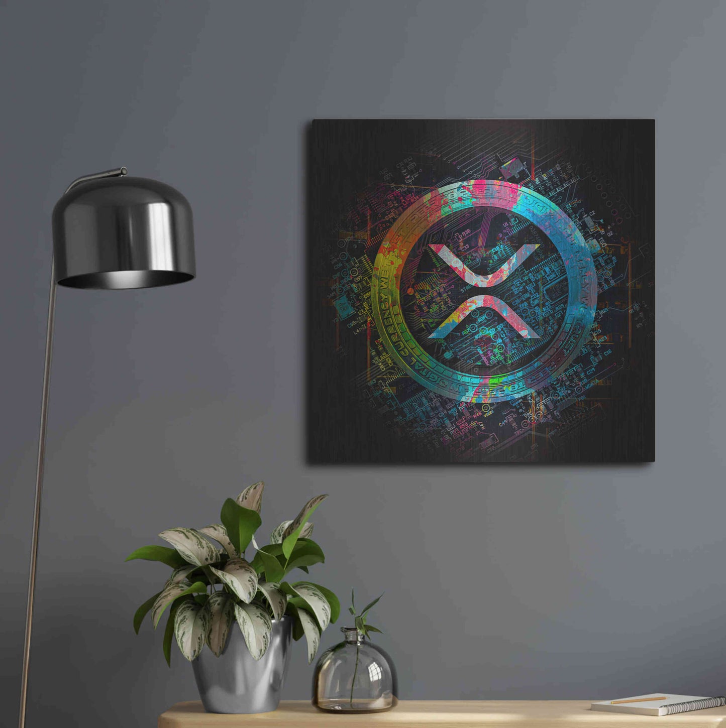 Luxe Metal Art 'XRP Crypto Giga Coin' by Luxe Portfolio, Metal Wall Art,24x24