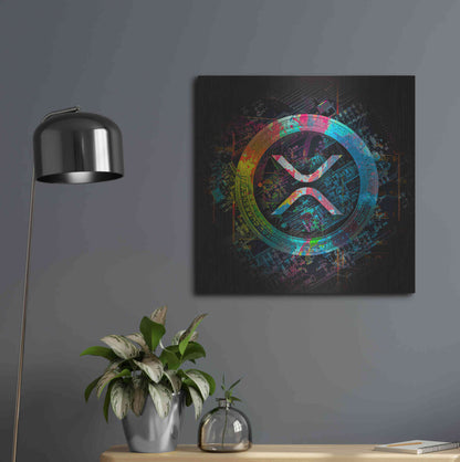 Luxe Metal Art 'XRP Crypto Giga Coin' by Luxe Portfolio, Metal Wall Art,24x24