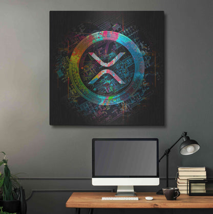 Luxe Metal Art 'XRP Crypto Giga Coin' by Luxe Portfolio, Metal Wall Art,36x36