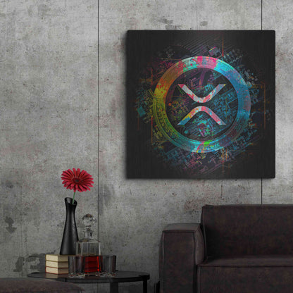 Luxe Metal Art 'XRP Crypto Giga Coin' by Luxe Portfolio, Metal Wall Art,36x36