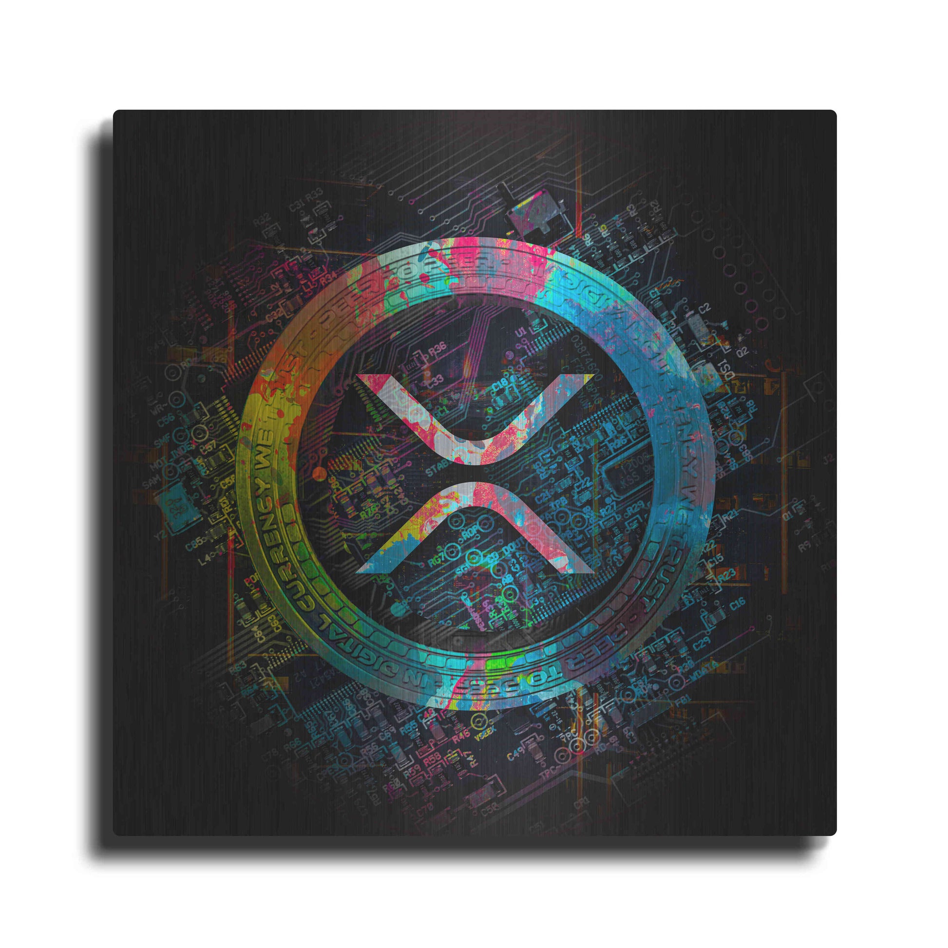 Luxe Metal Art 'XRP Crypto Giga Coin' by Luxe Portfolio, Metal Wall Art