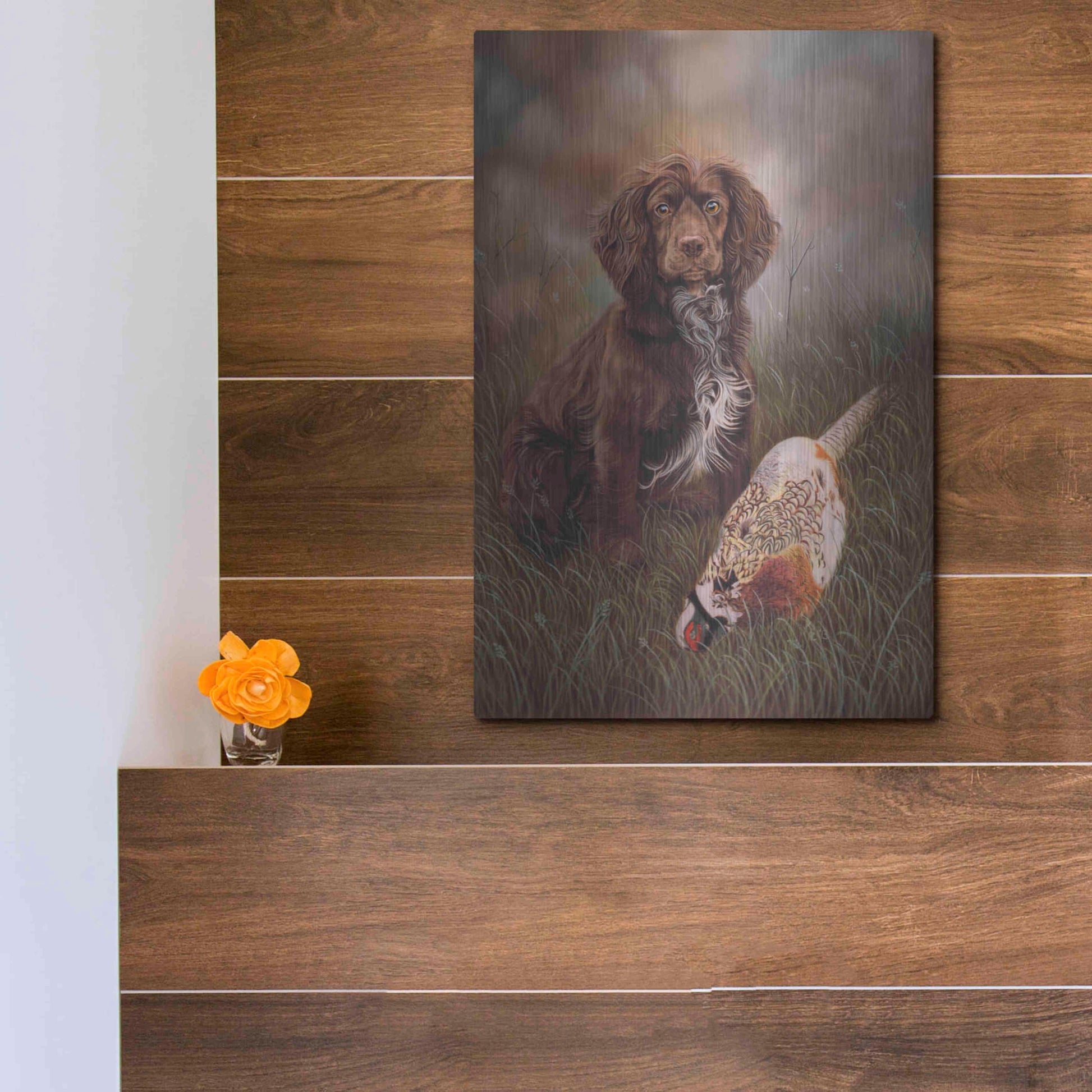 Luxe Metal Art 'Cocker Spaniel Tia' by Karie-Ann Cooper, Metal Wall Art,12x16