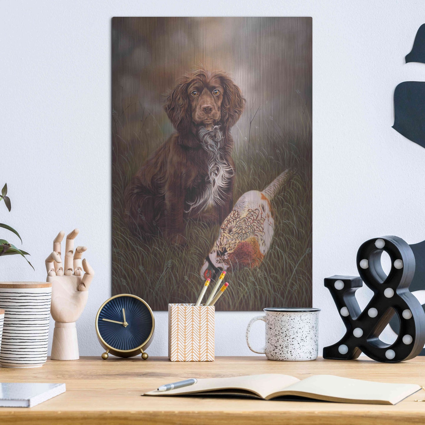 Luxe Metal Art 'Cocker Spaniel Tia' by Karie-Ann Cooper, Metal Wall Art,12x16