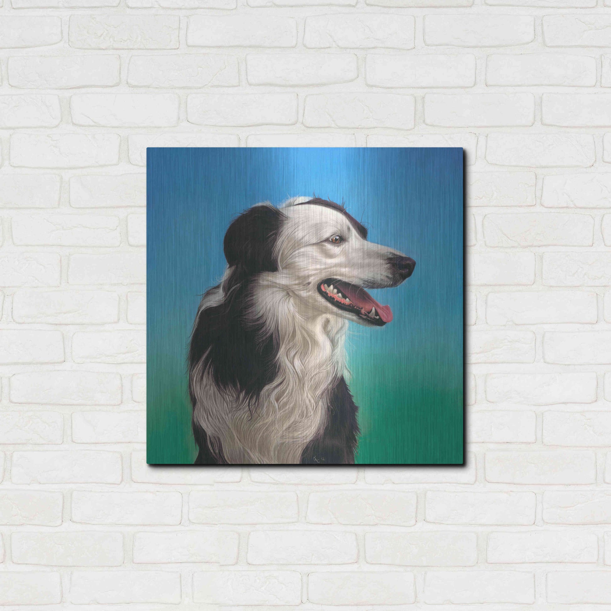 Luxe Metal Art 'Collie Jud' by Karie-Ann Cooper, Metal Wall Art,24x24