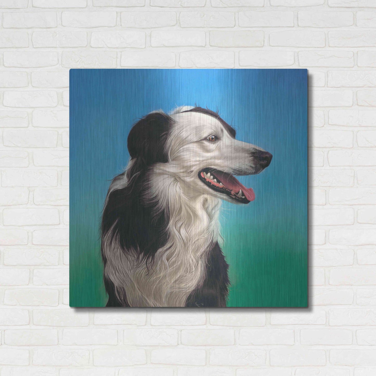 Luxe Metal Art 'Collie Jud' by Karie-Ann Cooper, Metal Wall Art,36x36