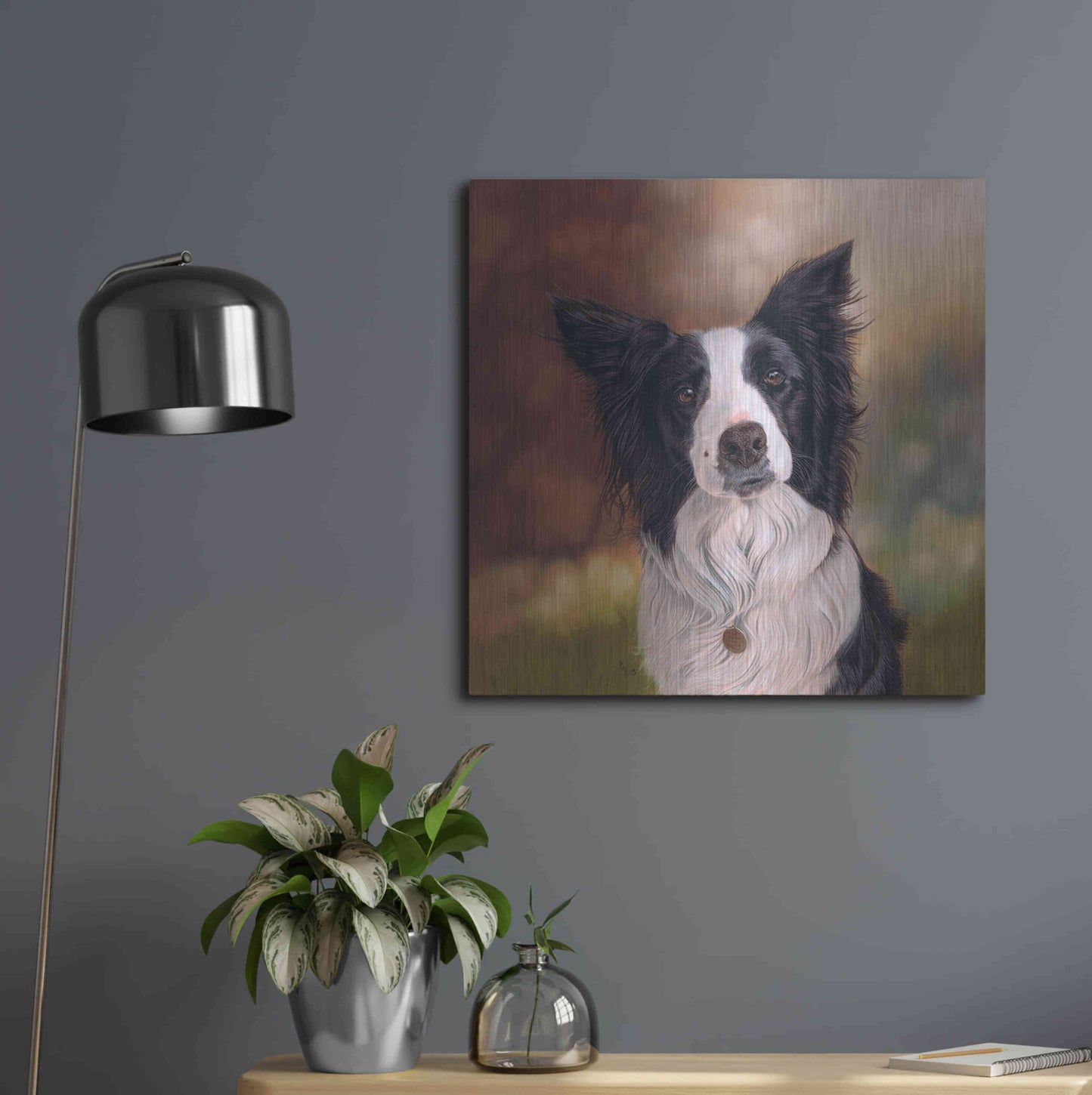 Luxe Metal Art 'Collie Perdy' by Karie-Ann Cooper, Metal Wall Art,24x24