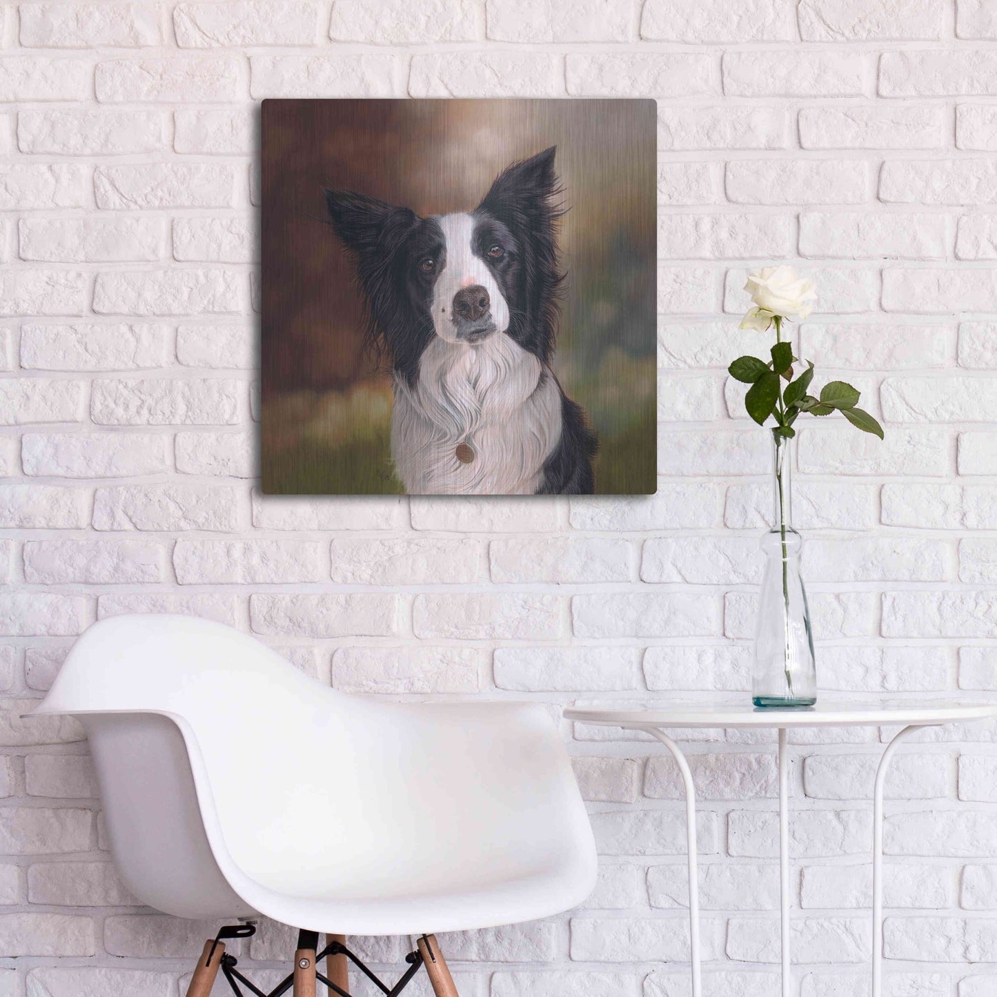 Luxe Metal Art 'Collie Perdy' by Karie-Ann Cooper, Metal Wall Art,24x24