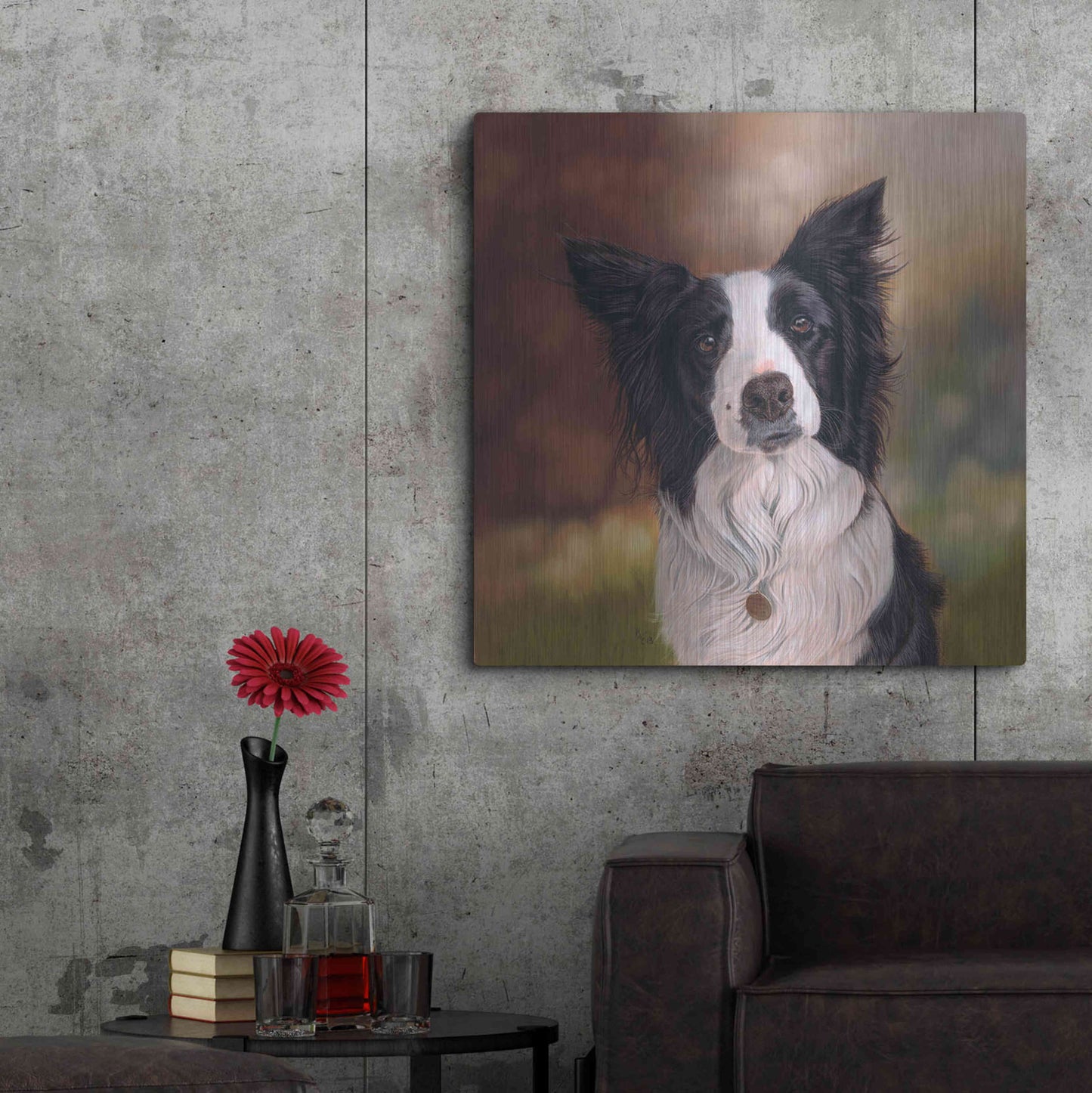 Luxe Metal Art 'Collie Perdy' by Karie-Ann Cooper, Metal Wall Art,36x36