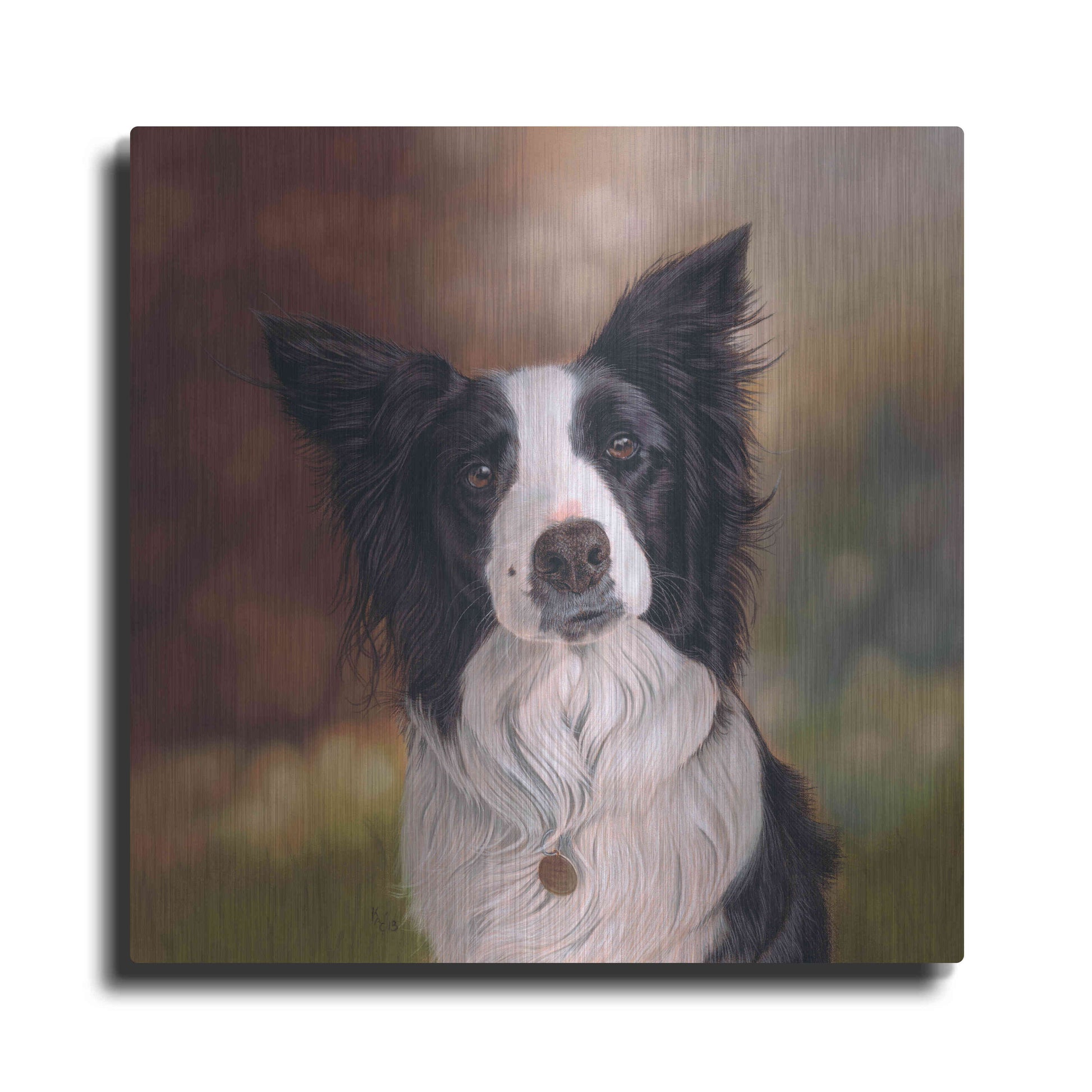 Luxe Metal Art 'Collie Perdy' by Karie-Ann Cooper, Metal Wall Art