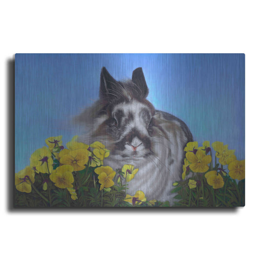 Luxe Metal Art 'Flower Power Bunny' by Karie-Ann Cooper, Metal Wall Art