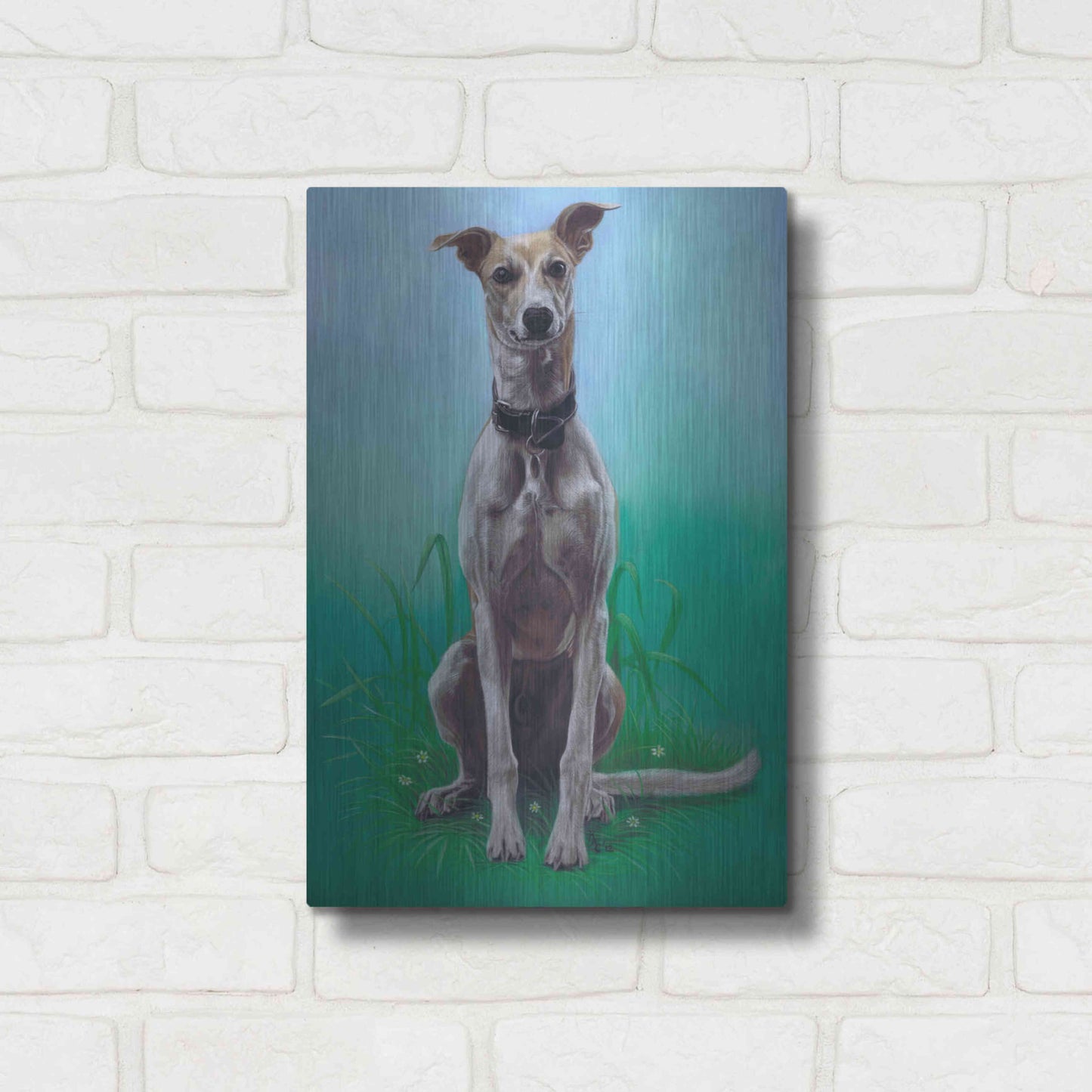 Luxe Metal Art 'Lurcher Jaeger' by Karie-Ann Cooper, Metal Wall Art,12x16