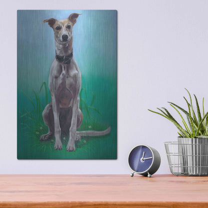 Luxe Metal Art 'Lurcher Jaeger' by Karie-Ann Cooper, Metal Wall Art,12x16