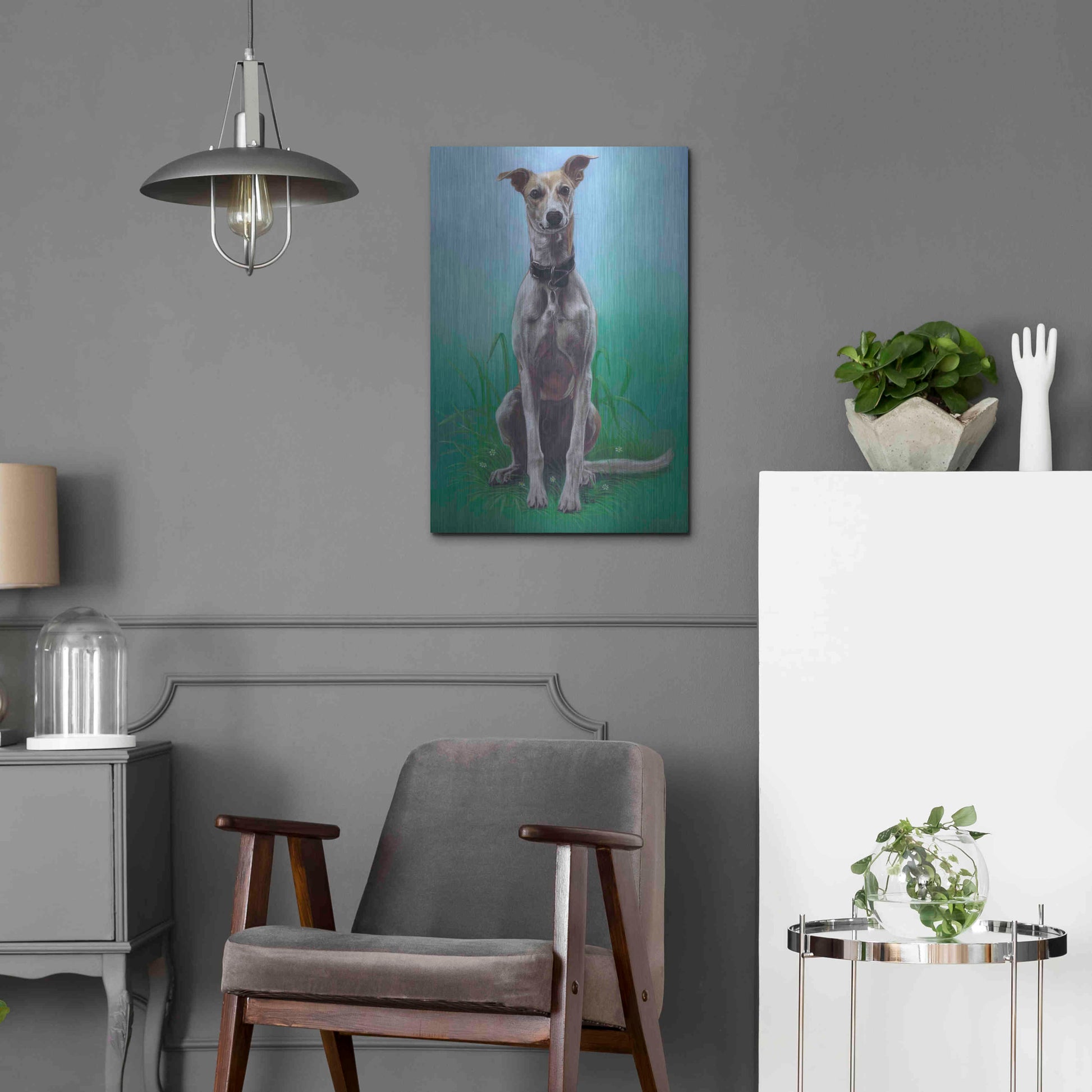 Luxe Metal Art 'Lurcher Jaeger' by Karie-Ann Cooper, Metal Wall Art,16x24