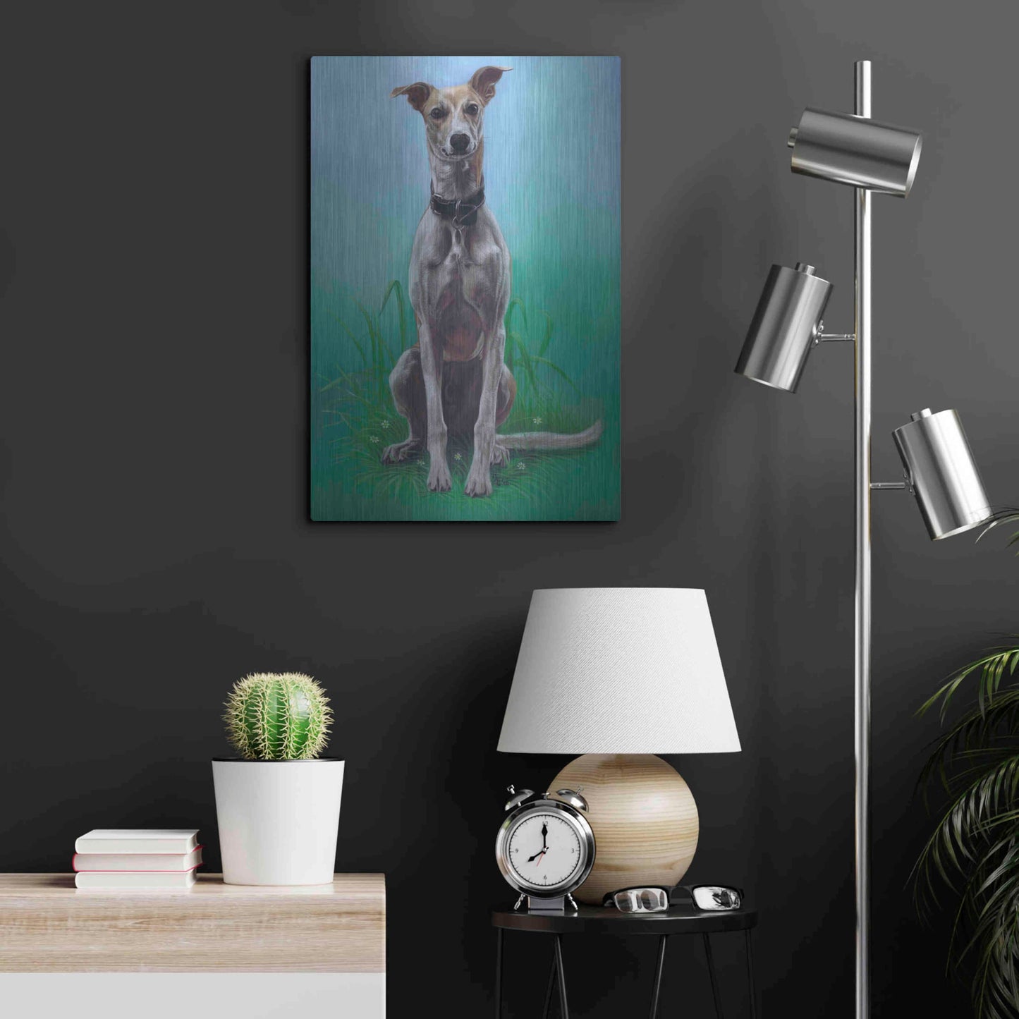 Luxe Metal Art 'Lurcher Jaeger' by Karie-Ann Cooper, Metal Wall Art,16x24