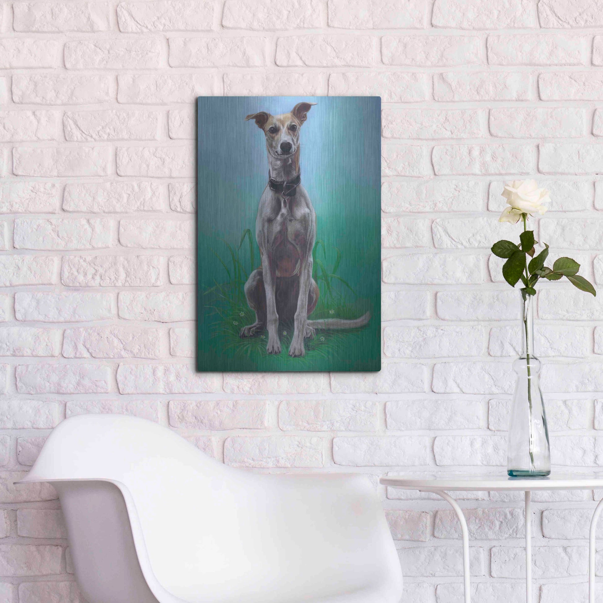 Luxe Metal Art 'Lurcher Jaeger' by Karie-Ann Cooper, Metal Wall Art,16x24