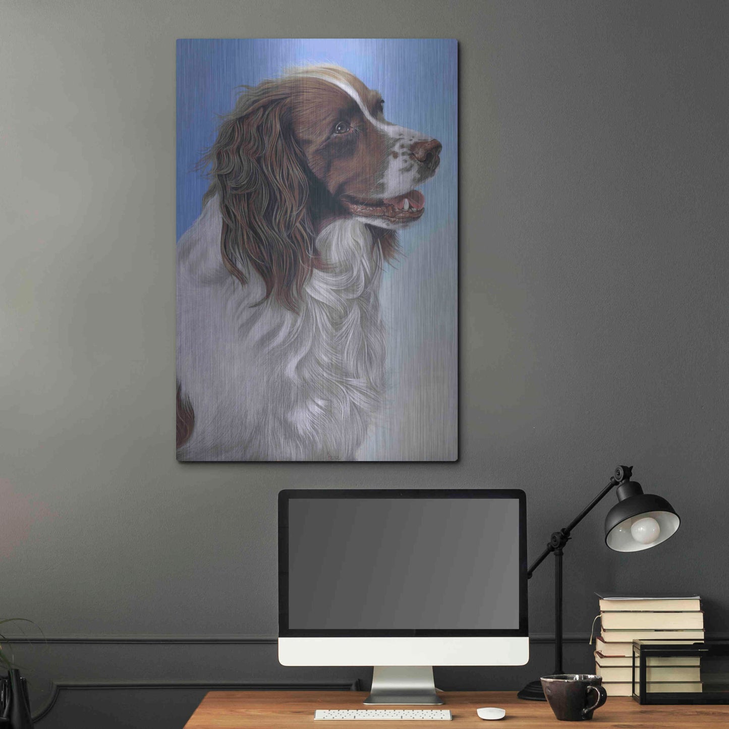 Luxe Metal Art 'Springer Spaniel Brodie' by Karie-Ann Cooper, Metal Wall Art,24x36