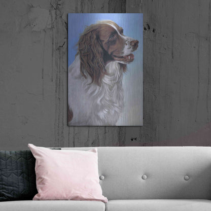 Luxe Metal Art 'Springer Spaniel Brodie' by Karie-Ann Cooper, Metal Wall Art,24x36