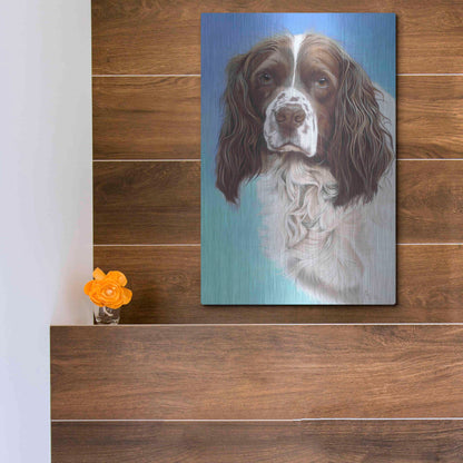 Luxe Metal Art 'Sprinter Spaniel Zac' by Karie-Ann Cooper, Metal Wall Art,12x16