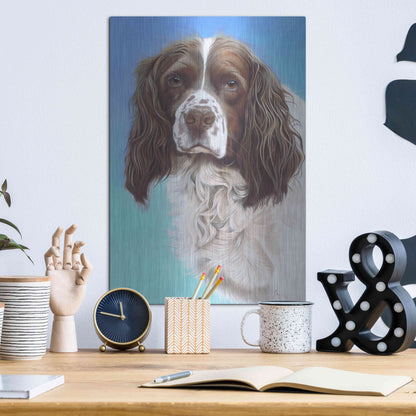 Luxe Metal Art 'Sprinter Spaniel Zac' by Karie-Ann Cooper, Metal Wall Art,12x16