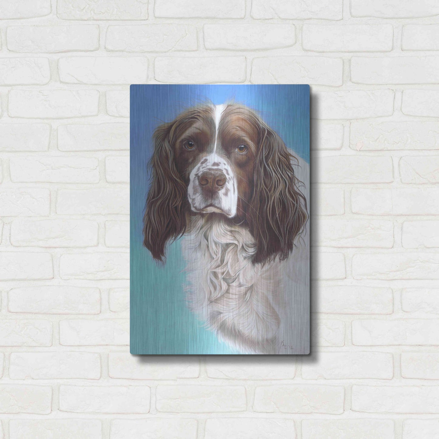 Luxe Metal Art 'Sprinter Spaniel Zac' by Karie-Ann Cooper, Metal Wall Art,16x24