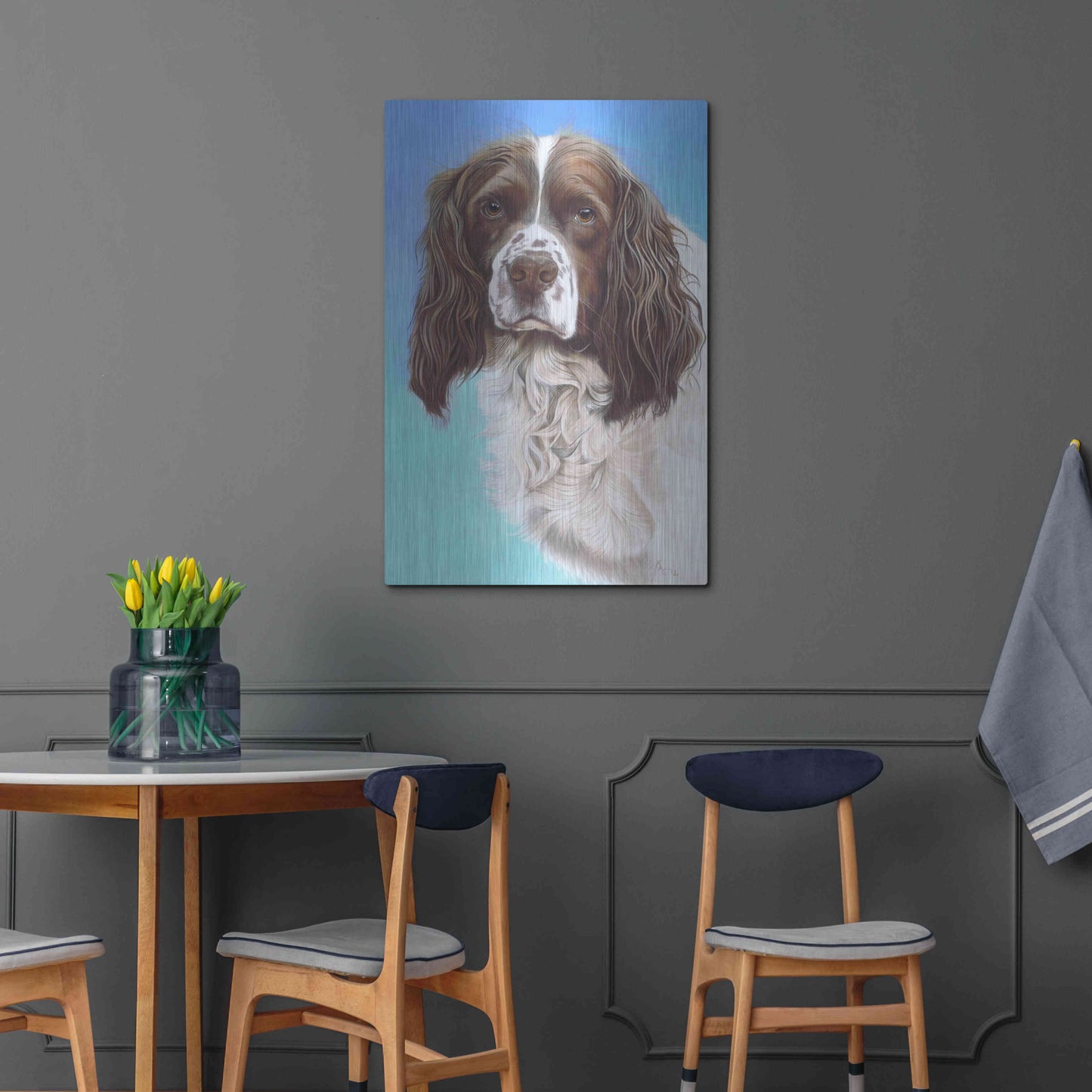 Luxe Metal Art 'Sprinter Spaniel Zac' by Karie-Ann Cooper, Metal Wall Art,24x36