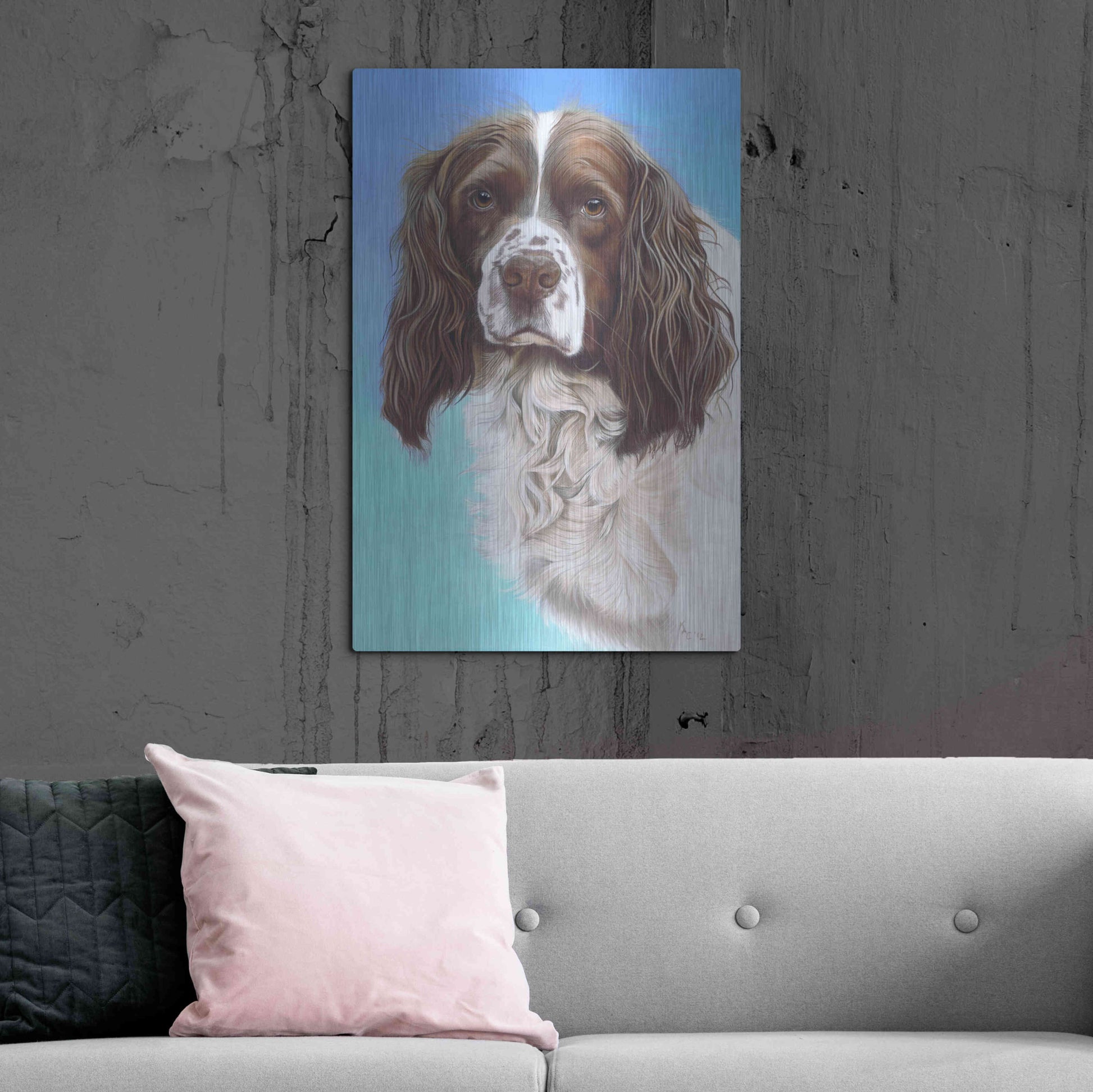 Luxe Metal Art 'Sprinter Spaniel Zac' by Karie-Ann Cooper, Metal Wall Art,24x36