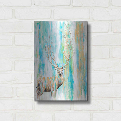 Luxe Metal Art 'Deer Tree' by Michelle Faber, Metal Wall Art,12x16