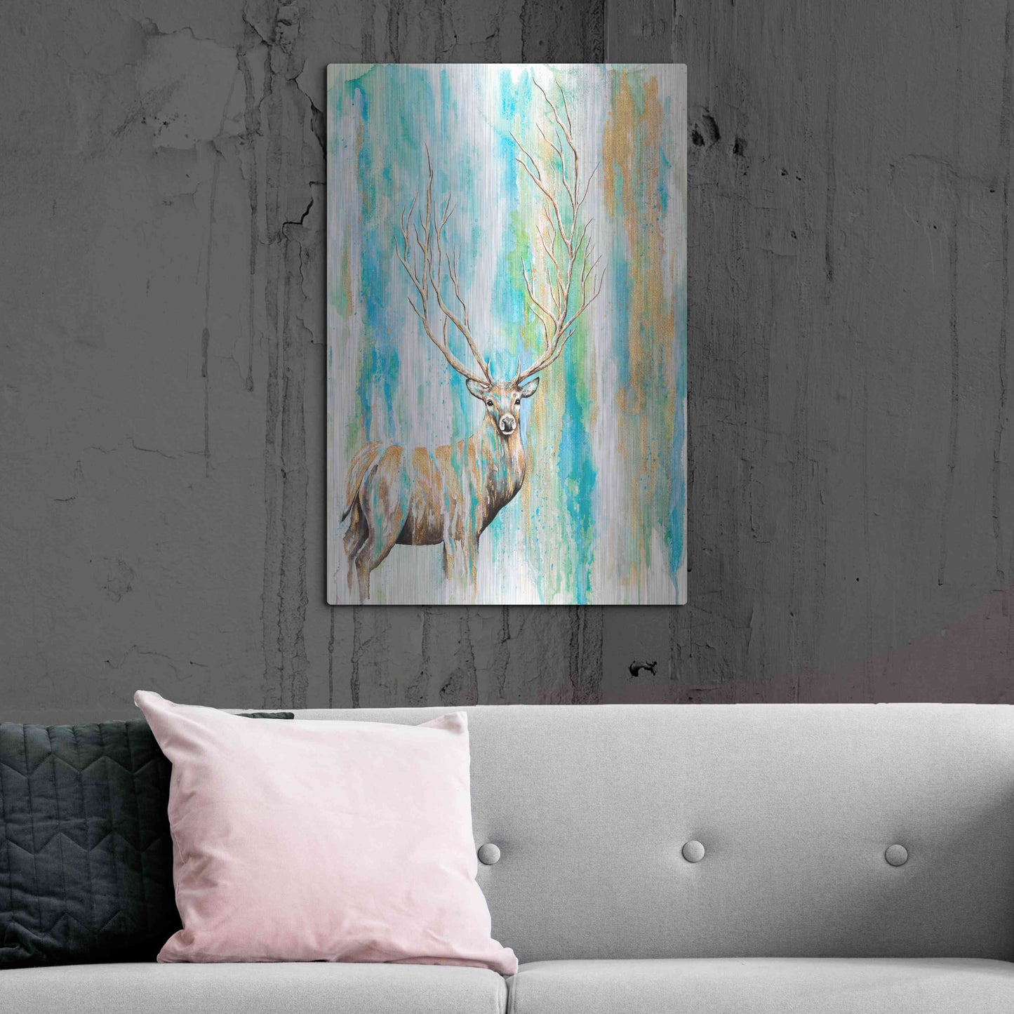 Luxe Metal Art 'Deer Tree' by Michelle Faber, Metal Wall Art,24x36