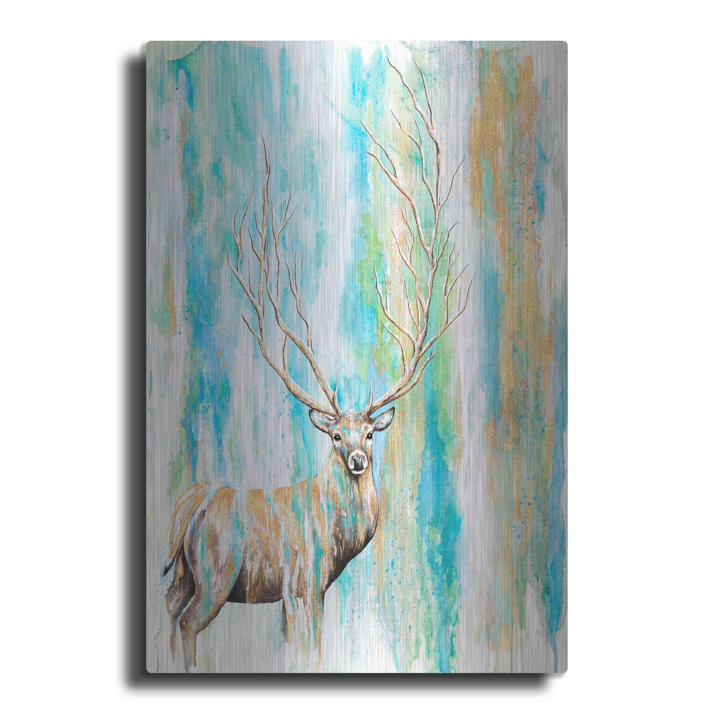 Luxe Metal Art 'Deer Tree' by Michelle Faber, Metal Wall Art