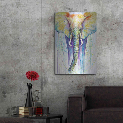 Luxe Metal Art 'Elephant Colors' by Michelle Faber, Metal Wall Art,24x36