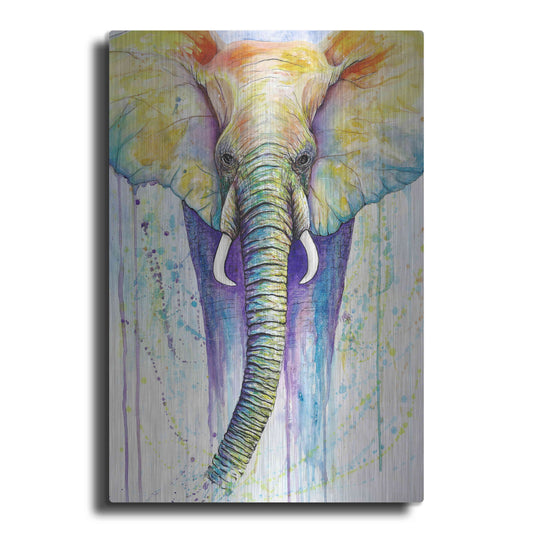 Luxe Metal Art 'Elephant Colors' by Michelle Faber, Metal Wall Art