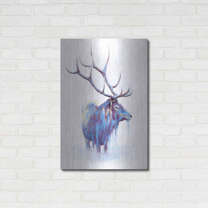 Luxe Metal Art 'Elk in Water' by Michelle Faber, Metal Wall Art,24x36