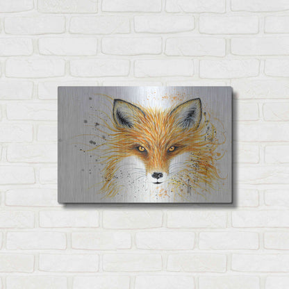 Luxe Metal Art 'Fox Fire' by Michelle Faber, Metal Wall Art,24x16