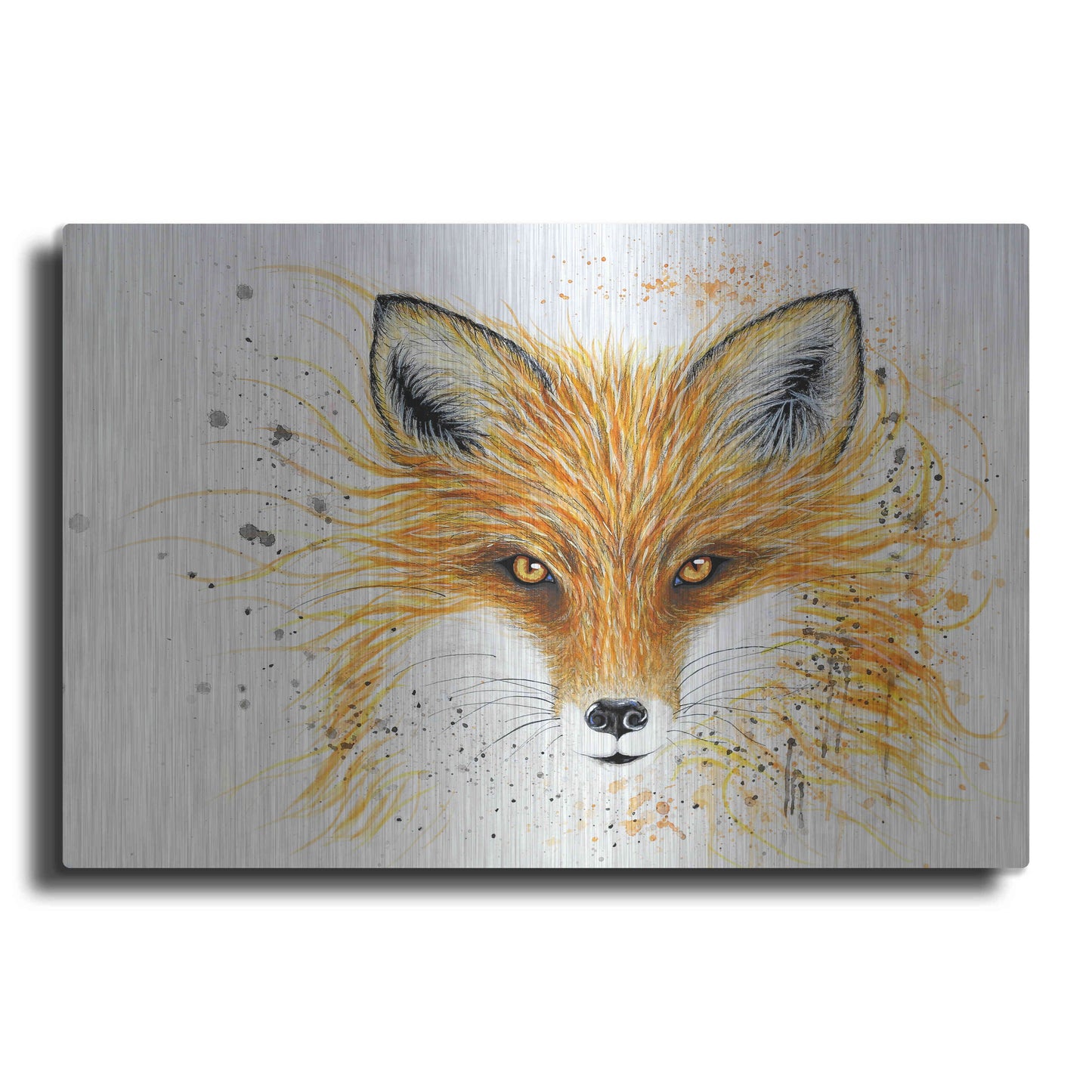 Luxe Metal Art 'Fox Fire' by Michelle Faber, Metal Wall Art