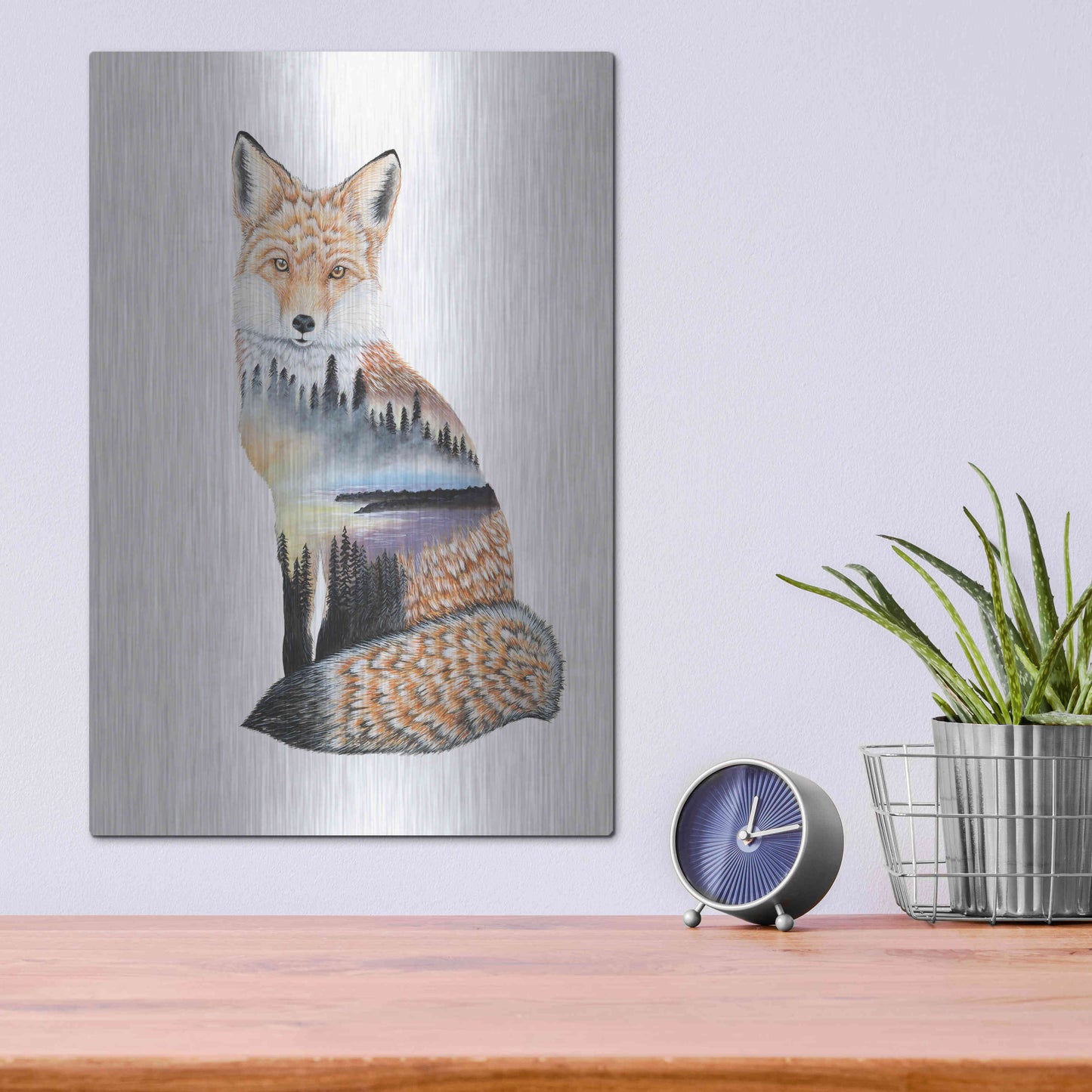 Luxe Metal Art 'Fox Lake landscape' by Michelle Faber, Metal Wall Art,12x16