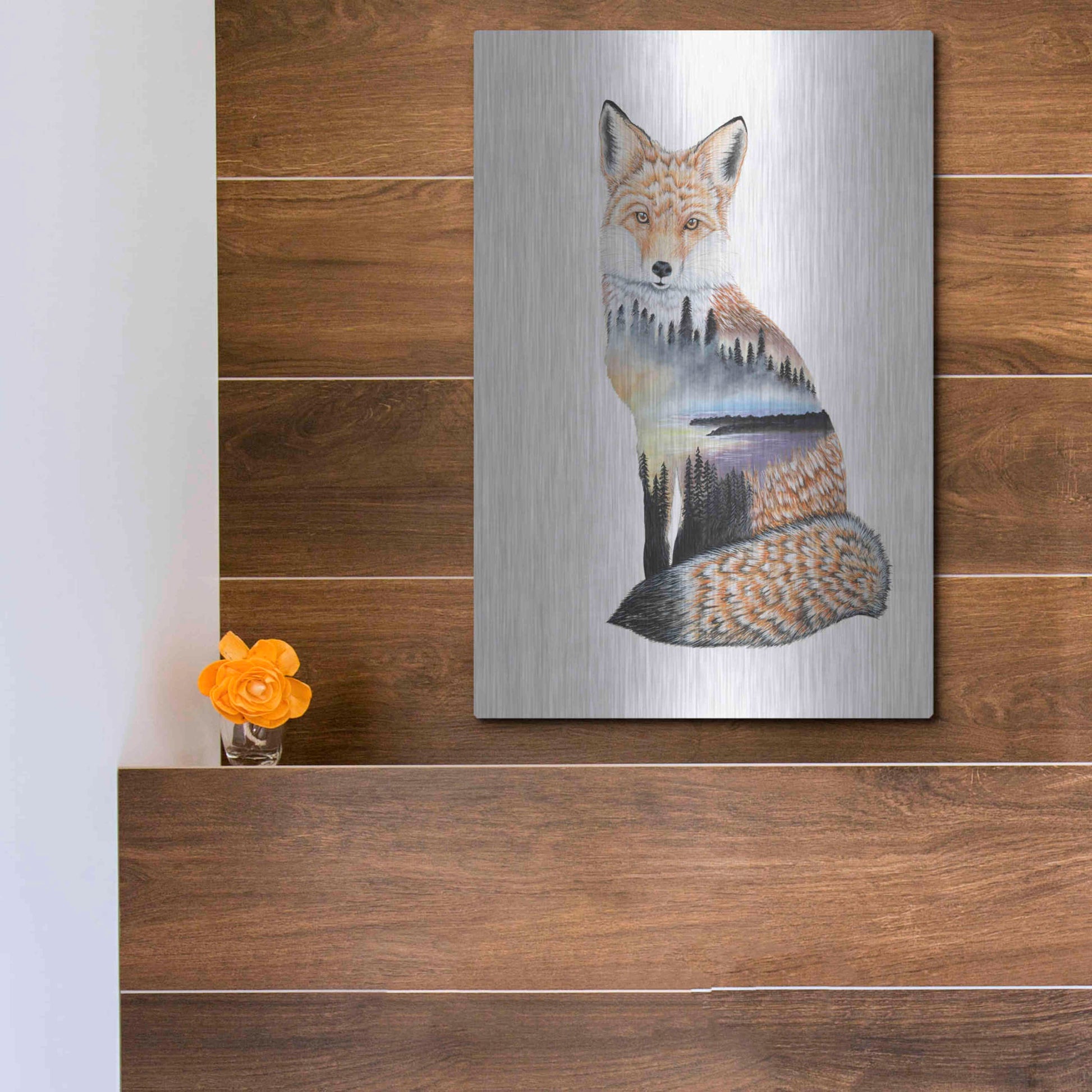 Luxe Metal Art 'Fox Lake landscape' by Michelle Faber, Metal Wall Art,12x16