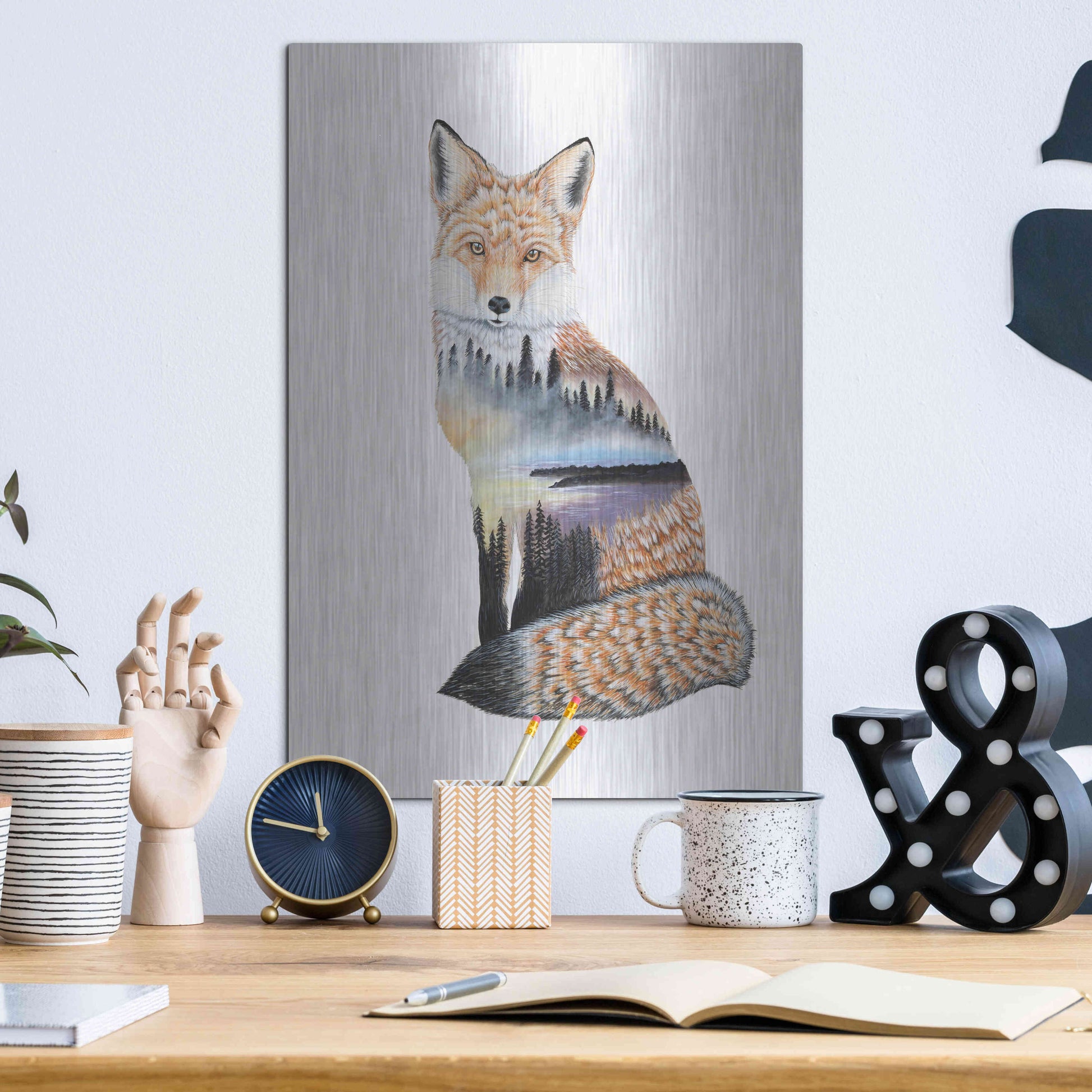 Luxe Metal Art 'Fox Lake landscape' by Michelle Faber, Metal Wall Art,12x16