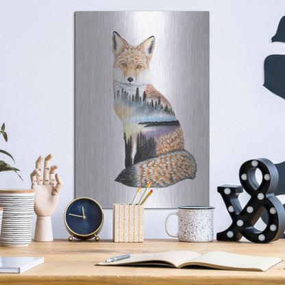 Luxe Metal Art 'Fox Lake landscape' by Michelle Faber, Metal Wall Art,12x16