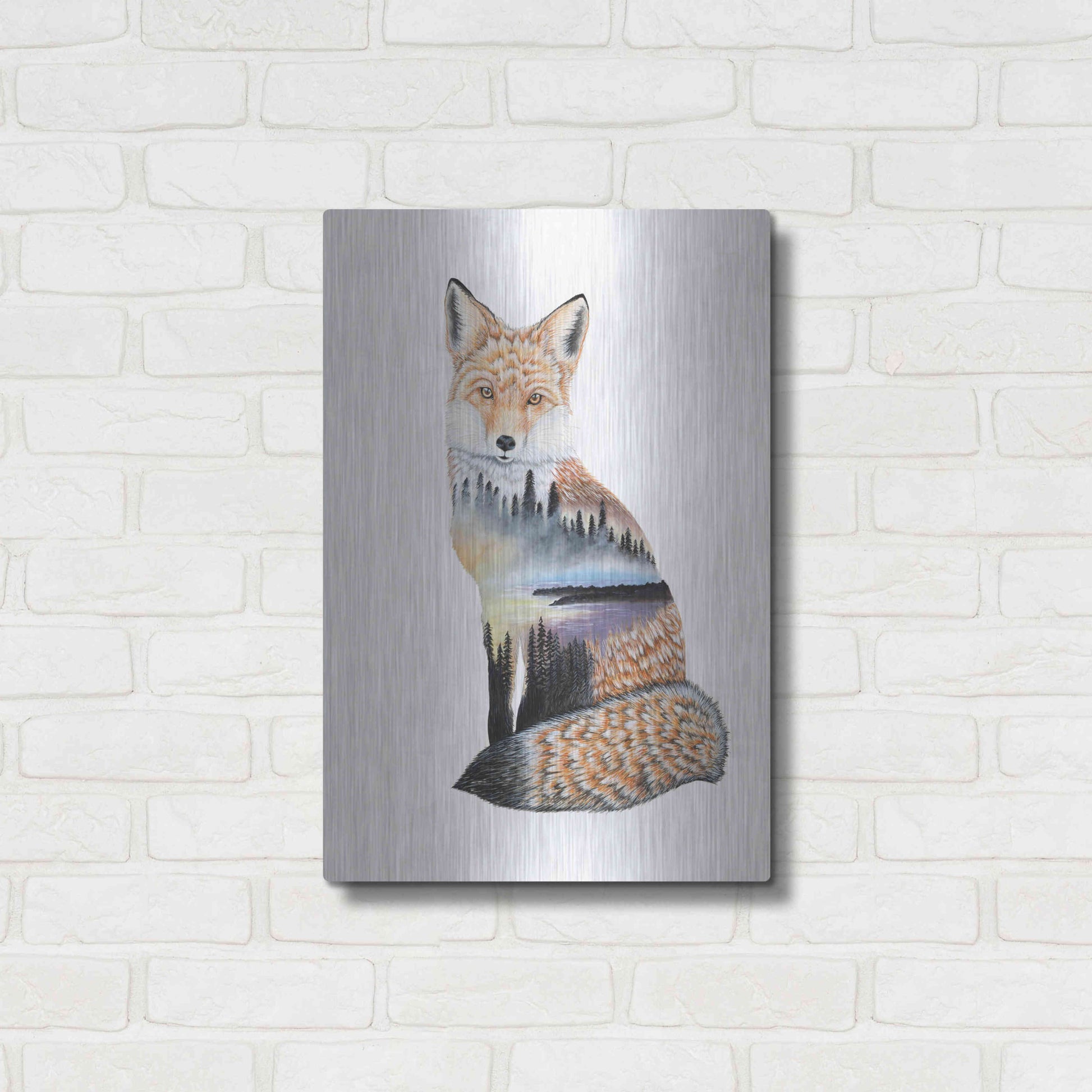 Luxe Metal Art 'Fox Lake landscape' by Michelle Faber, Metal Wall Art,16x24