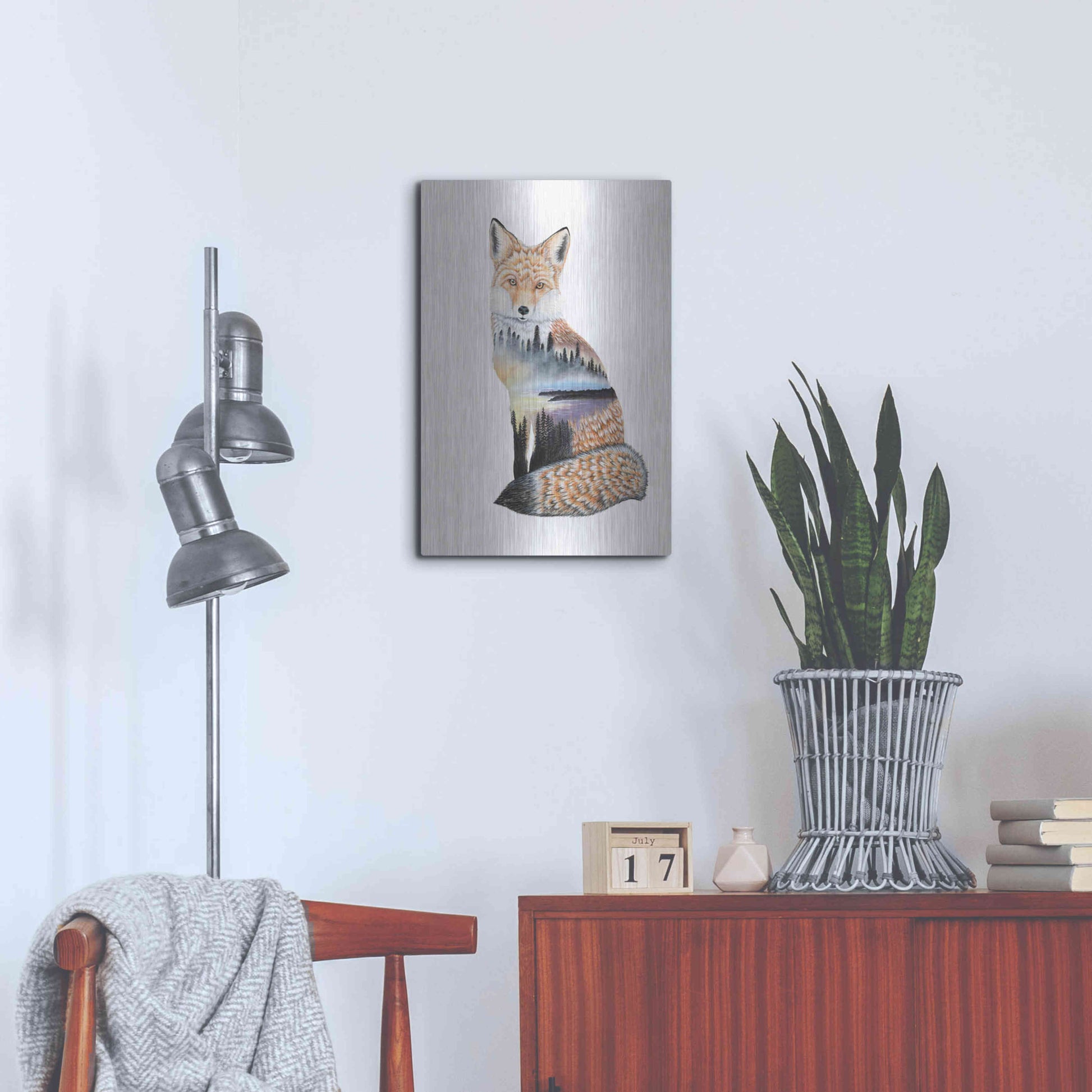 Luxe Metal Art 'Fox Lake landscape' by Michelle Faber, Metal Wall Art,16x24