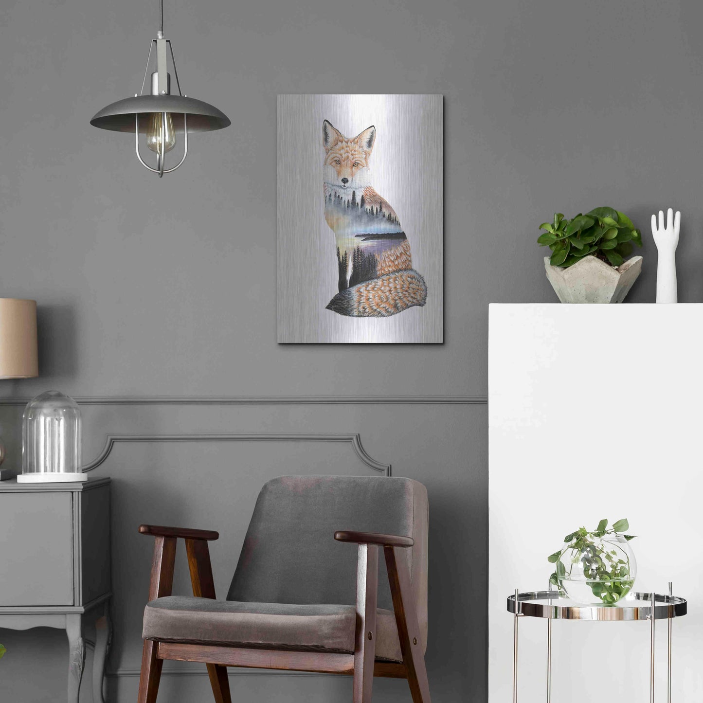 Luxe Metal Art 'Fox Lake landscape' by Michelle Faber, Metal Wall Art,16x24