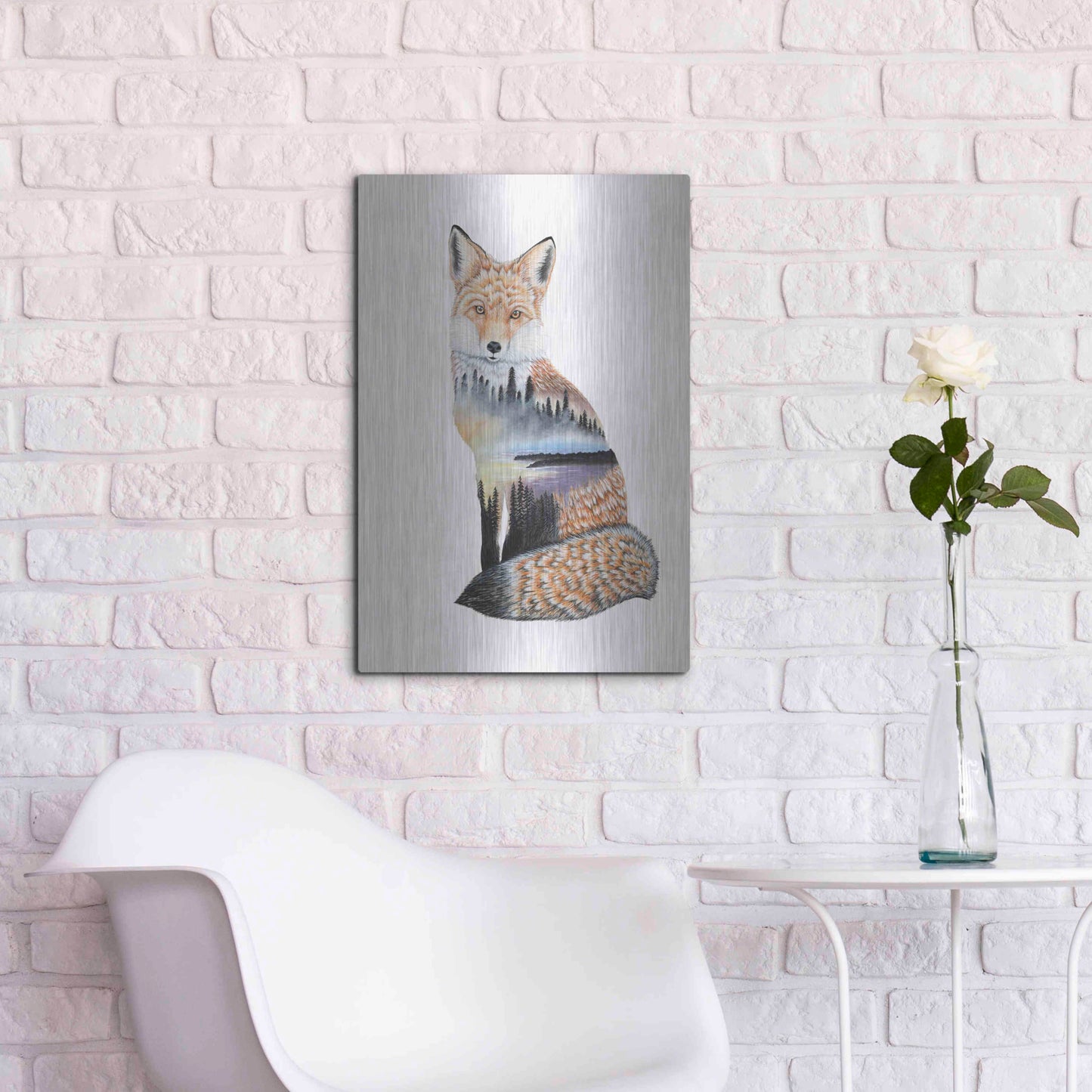 Luxe Metal Art 'Fox Lake landscape' by Michelle Faber, Metal Wall Art,16x24