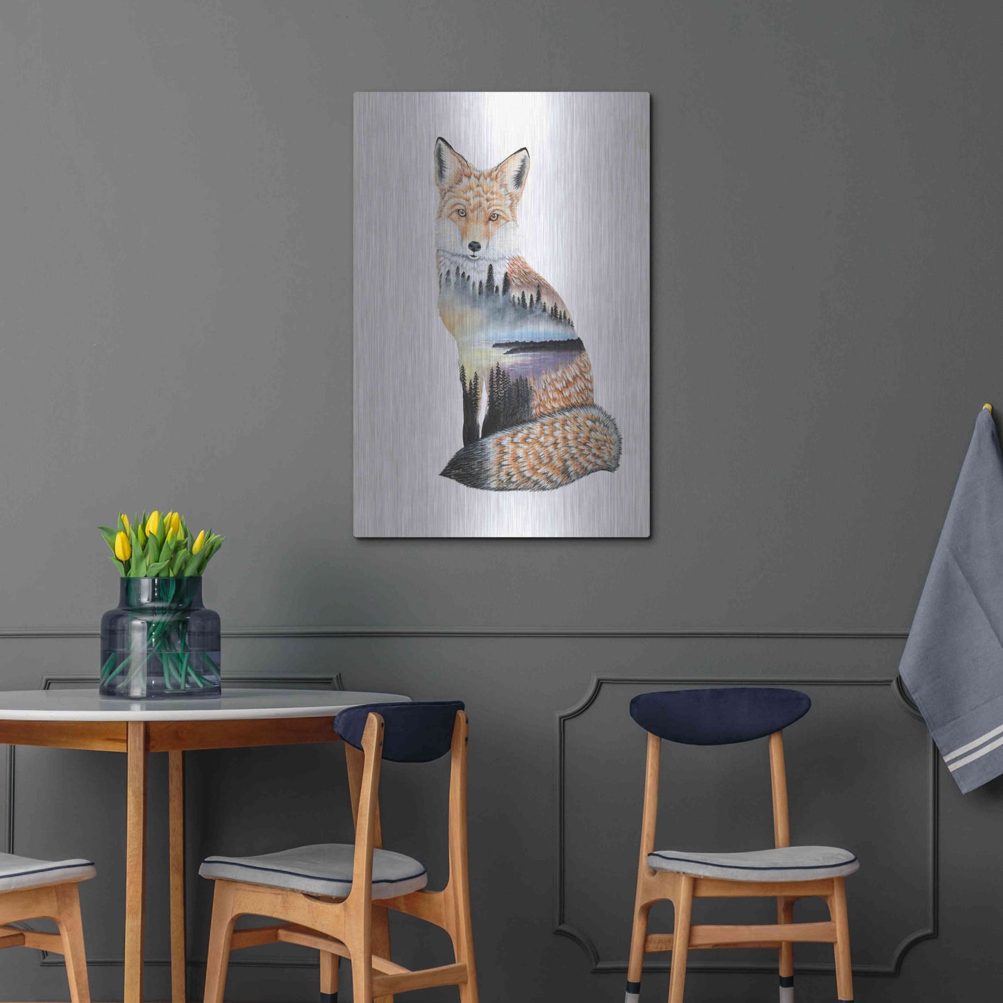 Luxe Metal Art 'Fox Lake landscape' by Michelle Faber, Metal Wall Art,24x36